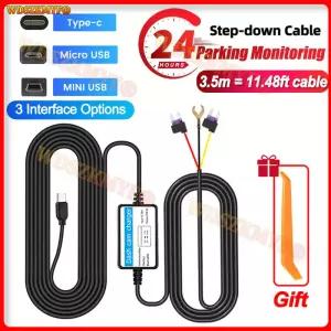 3.5m 24시간 주차 차량용 블랙박스 DVR 12-24v 하드와이어 케이블 키트 스텝다운 라인