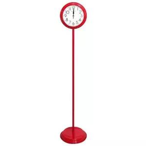 레드 컬러 메탈 스탠드 무소음 시계 제조 한국 실버 프레임