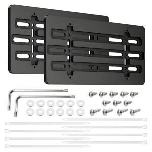 우야오야오 2PCS 번호판 프레임 브래킷 홀더, 나사 와셔 타이가 있는 자동차 전면 장착 키트, 드릴 오토 범퍼 태그 홀더 없음, 범용 액세서리(2 PCS)