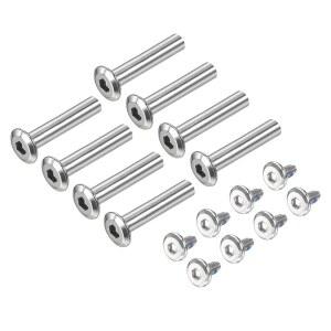 MMETRXITY 8팩 나사 수리 키트 - 인라인 액슬 및 샤프트 육각 소켓 알루미늄 패스너, 롤러 스케이팅/야외 스포츠에 적용(32mm H, 실버)