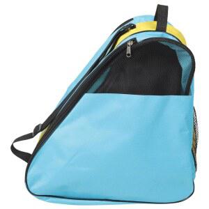 지퍼가 달린 프레티줌 롤러 스케이트 가방 및 신발 파우치, 블루-옐로우 통기성 하프 메시 숄더 백팩, 인라인 보관용 휴대용