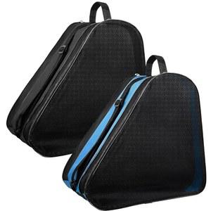 두꺼운 어깨끈이 달린 니양글 2pcs 롤러 스케이트 가방 및 신발 홀더 여성용 u2019 인라인 운송용 튼튼한 파란색 검은색 보관 파우치