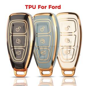 Jingyuqin TPU 포드 호환 포커스 3 4 ST 몬데오 MK3 MK4 피에스타 퓨전 쿠가 2013 자동차 원격 키 쉘 케이