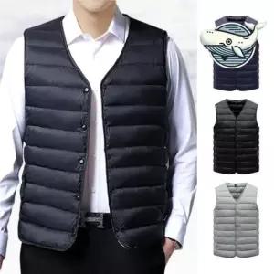 남자경량패딩조끼 가벼운 남자 패딩 조끼 스타일리시 브이넥
