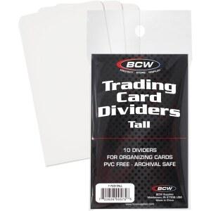 BCW 톨 트레이딩 카드 분할기 50 CT 브 쓰기 탭 3 11/16 X 2 인치 볼트 슈퍼 퀵폴드 신발 상자에 맞습니다 정리함