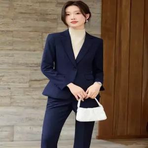 가을 여성용 회색 우먼 세트 정장세트 춘추 작업복 커리어 여 신범 코트 정장 admr3