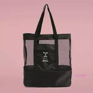 캐주얼 비치백 물놀이 데일리가 방에 여름 운동 메쉬 매쉬 코여름 데일리백 에코백 블랙 나일론 쇼퍼백pqr4