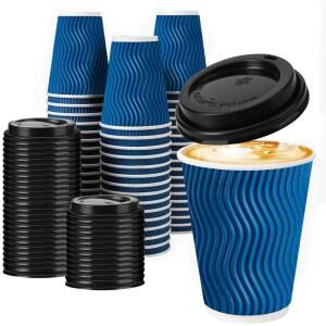 뚜껑 커피컵 12온스 단열 핫 콜드 종이컵 테이크아웃 음료용