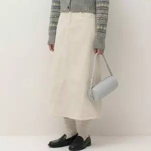 [라일리여성의류] Rly 여자 A라인 코듀로이 플리스 기모 롱스커트 치마