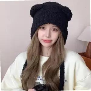 겨울 곰돌이귀 후드 끈모자 1P 방한모 바라클라바