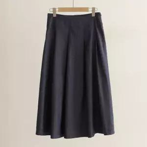 [25-36] 도을 주름 데님 플레어 스커트