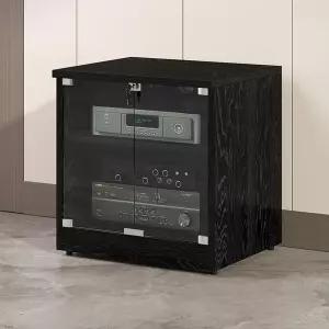 스테레오 컴포넌트 캐비닛 오디오 랙 av 미디어 스탠드 레코드 플레이어 콘솔 코너 블랙 2레이어