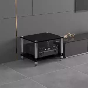 HiFi 3티어 AV 미디어 스탠드 목재 선반 레코드 플레이어 스테레오 캐비닛 오디오 타워 콘솔 수납 비디오