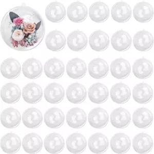 39개 4인치 투명 아크릴 충전식 볼 크리스마스 DIY 장식용 공휴일 결혼식 파티 홈 데코용