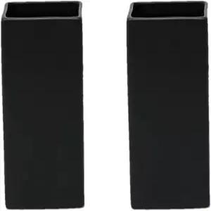 고요한 공간 생활 매트 블랙 스퀘어 세라믹 꽃병 웨딩 센터피스용 모던 플라워 홈 데코 오피스 스타일링 및