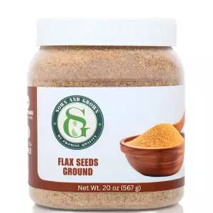 파종 및 재배된 분쇄 아마씨 - 20온스 천연 황금 분말 스무디 베이킹 체중 관리 오메가-3 풍부