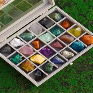 광물 표본세트 천연 원석 25종 암석 교구 관찰 스톤 실험키트