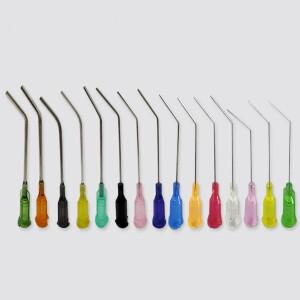 호환 10개입 1.5인치(1.5) 45도 엘보 디스펜싱 니들 TS-TT 주사기 블런트 팁 나사형 포트 14G  18G에서 34G