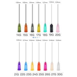 호환 100PCS 1.5인치 14G-30G 산업용 액체 디스펜서 주사기 블런트 니들 팁 304 스테인레스 튜브 접착제