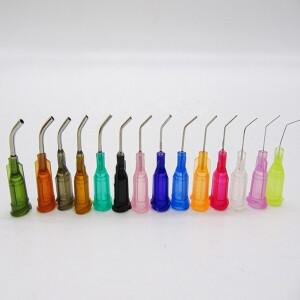 호환 10개입 1/2인치 45도 엘보 디스펜싱 니들 TS-TT 주사기 블런트 팁 나사산 포트 14G 15G 16G 17G  34G