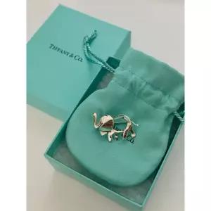 미국 티파니 앤 코 야생 코끼리 브로치 차보라이트 스톤 은 925 317963210084