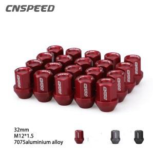 HEX 19mm 20pcs 알루미늄 M12x1.5 휠 러그 너트 32mm 길이 레이싱 단조 스타일 자동차 수정 레드 Blcak 그레이