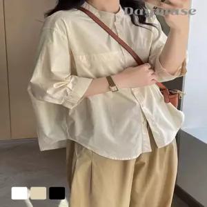 [모어오브]에티튜드 셔츠 헨리넥 블라우스 탑