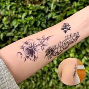 블랙 장미 타투스티커 레터링20종 방수 문신스티커