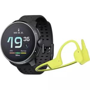 SUUNTO 레이스 스테인리스 스틸 GPS 스포츠 시계 블랙 소닉 골전도 헤드폰 라임 203186