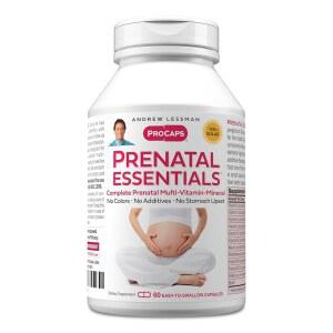 ANDREW LESSMAN Prenatal Essentials 60 캡슐 - 여성용 완벽한 임산부 비타민, 첨가제 없음, 여성 임신을 위한 영양소, 철분이 함유된 산후 엽산 산전