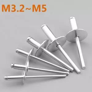 리벳못 리베트 20-40개 알루미늄 대형 팝 오픈 중공 블라인드 리벳 캡 리프 볼트 Dropper 연결 당겨 네일