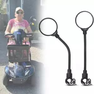 전동 스쿠터 리어 뷰 미러 - 노인용 모빌리티 및 휠체어 보조 도구용 360 회전 광각 2PCS A