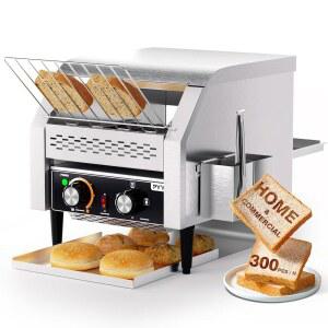PYY 상업용 컨베이어 토스터기 300개/h - 토스트, 번, 베이글, 빵, 레스토랑, 베이커리, 뷔페용 전기 컨베이어 벨트 토스터기, 헤비 듀티 스테인리스 스틸 토스터 오븐