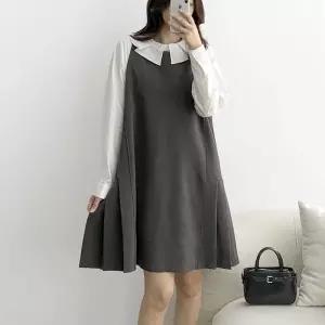 [옷자락]여자 하객룩 플리츠 A라인 빅사이즈 민소매 미니원피스