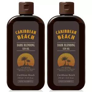 캐리비안비치 다크 블렌딩 선 오일 바디프로필 구릿빛 피부 250ml 2개