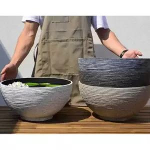 대형 수반 화분 석회석 35cm 조경 수경 옹기 바닥무공 연못 플라스틱옥돌색소형 어항 도자기