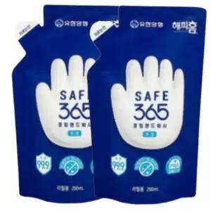 유한양행 해피홈 SAFE365 핸드워시 200ml 리필 무향 X 2