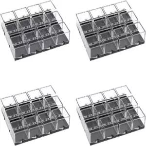 카빌록 암석 디스플레이 케이스 투명 광물 박스 5.51인치 48개 표본 보관 및 수집 과학 교육 정리용 뚜껑