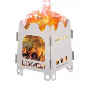 강염스토브 캠핑 버너 Lixada 티타늄 스틸 야외 스토브 휴대용 초경량 접이식 나무 포켓 낚시 하이킹