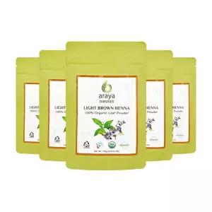 (USDA)유기농인증 아라야 내추럴(라이트브라운) 헤나 염색가루 5개
