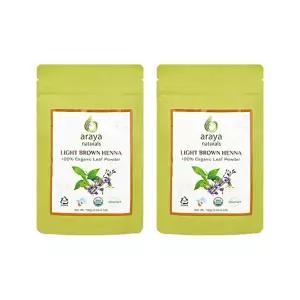 (USDA)유기농인증 아라야 내추럴(라이트브라운) 헤나 염색가루 2개