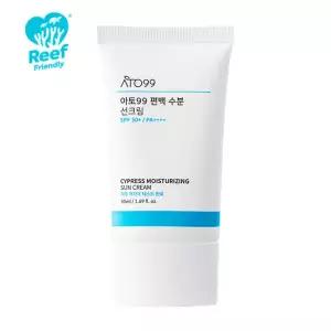 아토99 순한 비건 편백 수분 워터 선크림 SPF50+ PA++++ 가벼운 촉촉한 끈적임 없는 리프세이프 선크림