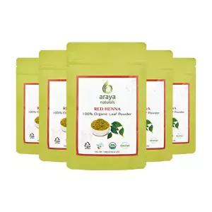 (USDA)유기농인증 아라야 내추럴(레드) 헤나 염색가루 5개