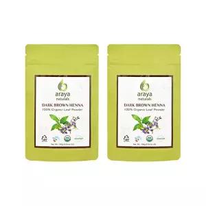 (USDA)유기농인증 아라야 내추럴(다크브라운) 헤나 염색가루 2개