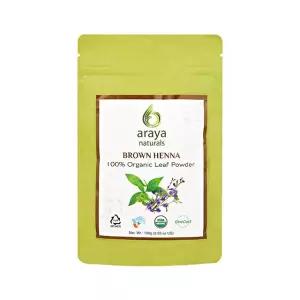 (USDA)유기농인증 아라야 내추럴(브라운) 헤나 염색가루 1개 100% 성분 미국 유기농 인증 완료