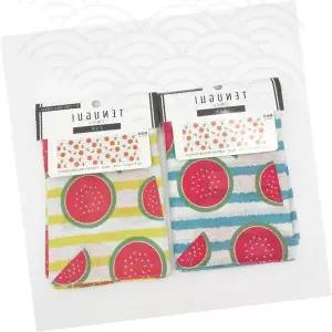 일본 테누구이 수박 패턴 면 가제 손수건 주방 행주