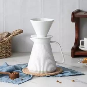 아유시아 커피 메이커 세트 위에 붓기 냄비 포함 세라믹 드 22OZ 화이트 크림 가정용 카페 레스토랑 캠핑용