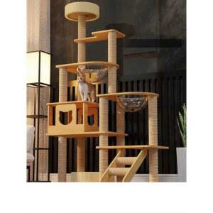 고양이 캣타워 대형 선반 무소음 롤러 원목 반려묘 펫 스탠드