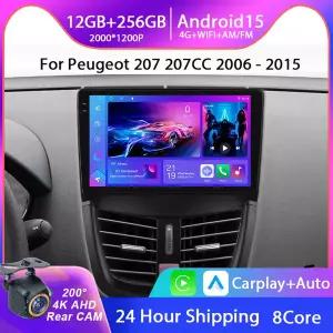 호환  푸조 207 207CC 2006-2015용 안드로이드 15 카 라디오 카플레이 GPS DSP WiFi4G BT 헤드 유닛 스크린