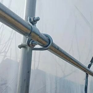 호환 아연 도금 더블 U 크로스 튜브 파이프 클램프  나사 스틸 커넥터  비계 고정 볼트  20  25  32  40  5